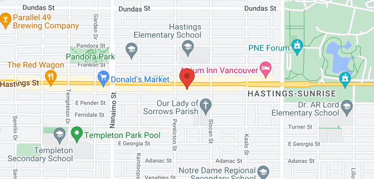 map of 406 2636 E HASTINGS STREET